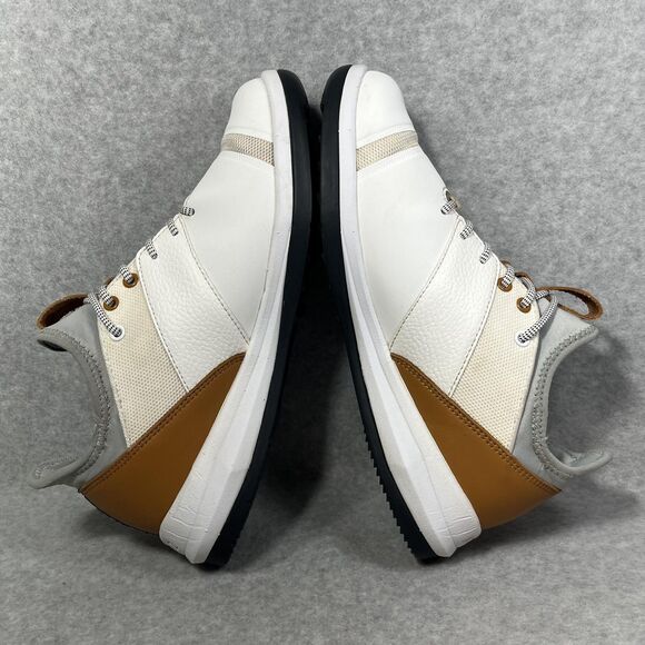 Athalonz EnVe‎ Golf Shoes Mens Size 8.5 White Tan Athletic Performance Spikeless - Picture 6 of 16